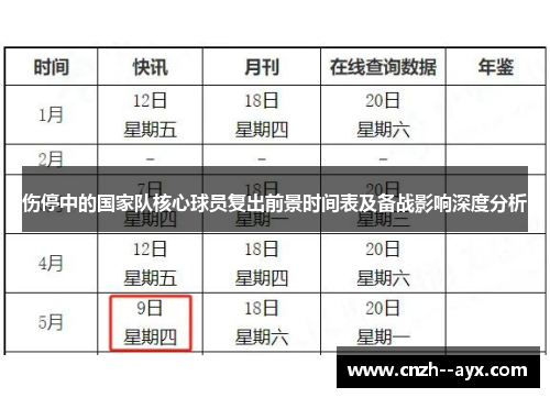 伤停中的国家队核心球员复出前景时间表及备战影响深度分析